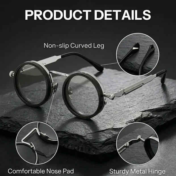 Gafas de Sol Redondas Polarizadas UV400 con Oscurecimiento Ajustable (9 Niveles)