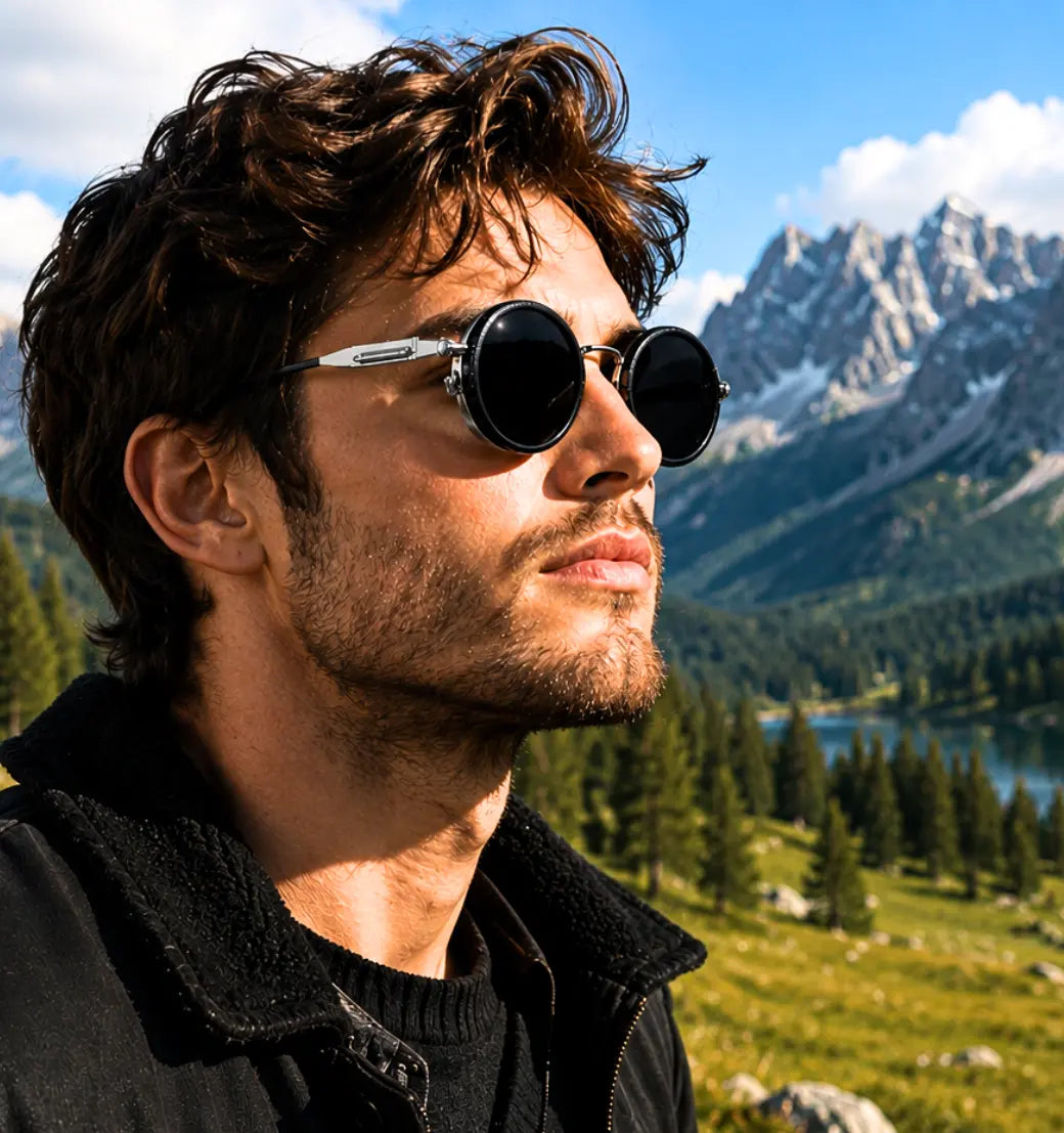 Gafas de Sol Redondas Polarizadas UV400 con Oscurecimiento Ajustable (9 Niveles)